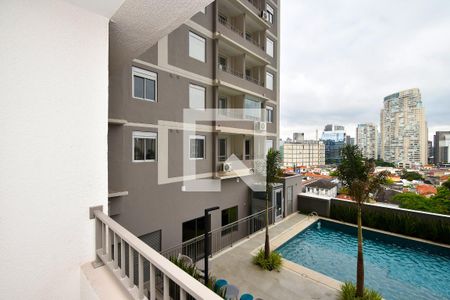 varanda Sala de apartamento à venda com 1 quarto, 23m² em Pinheiros, São Paulo