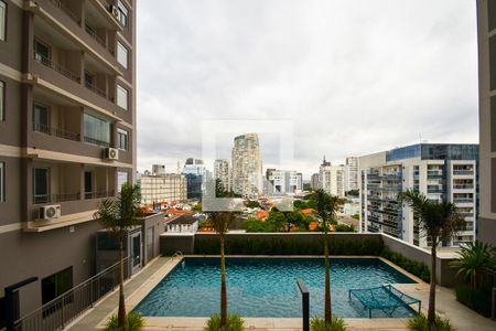 varanda Sala de apartamento à venda com 1 quarto, 23m² em Pinheiros, São Paulo
