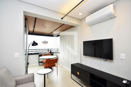 Sala de estar de apartamento para alugar com 1 quarto, 44m² em Pinheiros, São Paulo