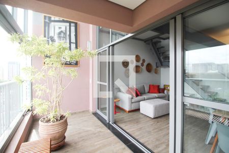 Varanda da Sala de apartamento à venda com 1 quarto, 69m² em Moema, São Paulo