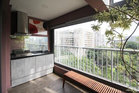 Varanda da Sala de apartamento à venda com 1 quarto, 69m² em Moema, São Paulo
