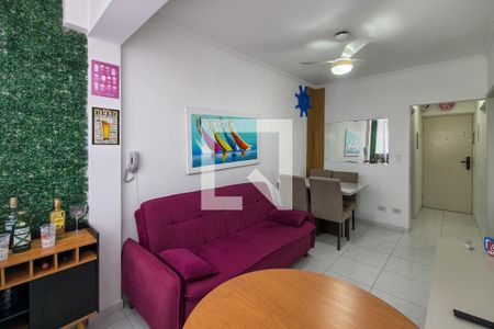 Sala de apartamento para alugar com 1 quarto, 40m² em Guilhermina, Praia Grande