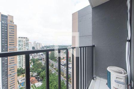 Varanda da Sala/cozinha de apartamento para alugar com 1 quarto, 38m² em Campo Belo, São Paulo