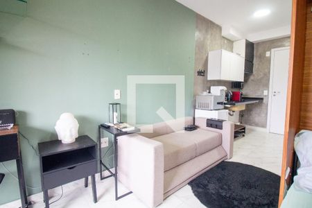 Sala / Quarto - Studio de kitnet/studio à venda com 1 quarto, 27m² em Santo Amaro, São Paulo