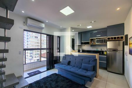 Sala de apartamento para alugar com 1 quarto, 44m² em Cidade Ocian, Praia Grande