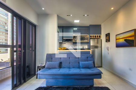Sala de apartamento para alugar com 1 quarto, 44m² em Cidade Ocian, Praia Grande