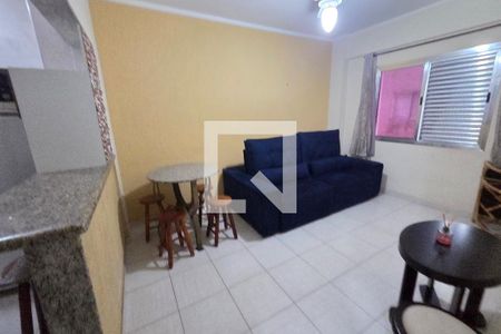 Sala de apartamento para alugar com 1 quarto, 42m² em Canto do Forte, Praia Grande