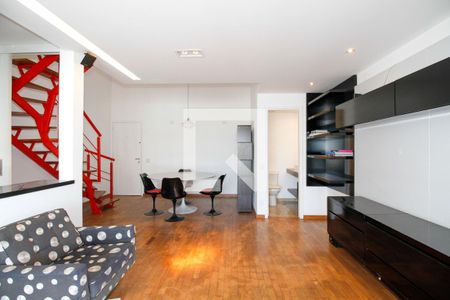 Sala de Estar e Jantar de apartamento para alugar com 1 quarto, 76m² em Alto de Pinheiros, São Paulo