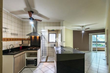 Cozinha/sala de apartamento para alugar com 2 quartos, 67m² em Vila Caiçara, Praia Grande