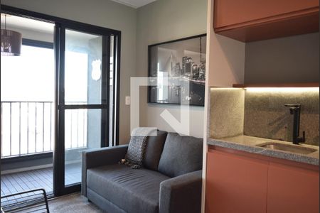 Sala/Cozinha Integrados de apartamento para alugar com 1 quarto, 29m² em Pinheiros, São Paulo