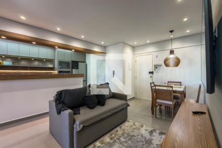 Sala  de apartamento para alugar com 1 quarto, 60m² em Guilhermina, Praia Grande