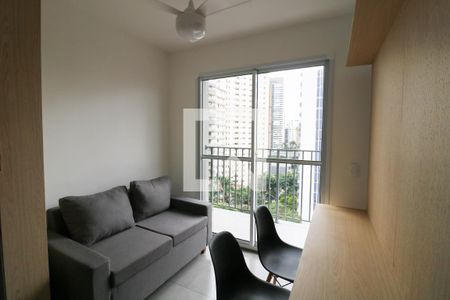 Sala / Cozinha de kitnet/studio para alugar com 1 quarto, 27m² em Campo Belo, São Paulo