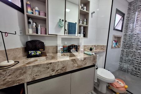Banheiro da Suíte de apartamento à venda com 3 quartos, 70m² em Parque das Nações, Santo André