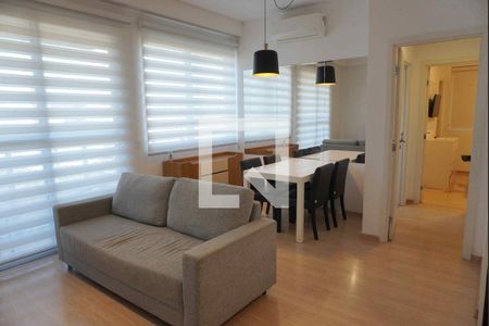 Sala de Estar e Jantar de apartamento à venda com 1 quarto, 58m² em Centro de Apoio I (alphaville), Santana de Parnaíba