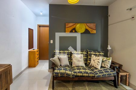 sala de apartamento para alugar com 1 quarto, 40m² em Canto do Forte, Praia Grande