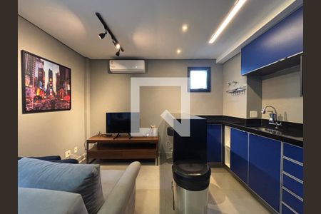 Sala/Cozinha de apartamento à venda com 1 quarto, 43m² em Vila Olímpia, São Paulo