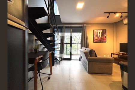 Sala/Cozinha de apartamento à venda com 1 quarto, 43m² em Vila Olímpia, São Paulo