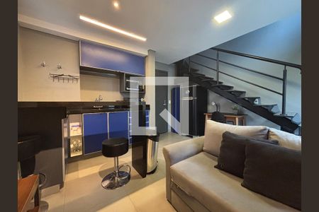 Sala/Cozinha de apartamento à venda com 1 quarto, 43m² em Vila Olímpia, São Paulo