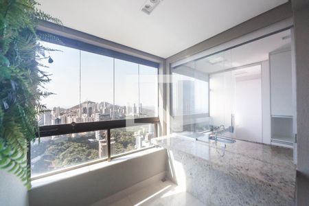 Varanda da Sala de apartamento para alugar com 1 quarto, 51m² em Vila Castela, Nova Lima