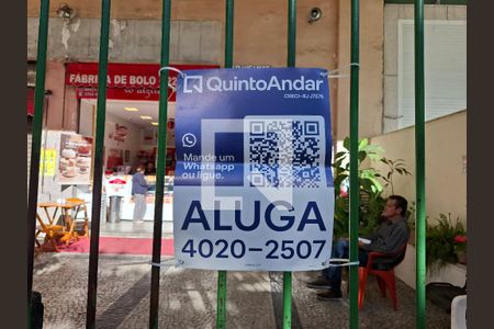 Placa  de apartamento para alugar com 1 quarto, 19m² em Lapa, Rio de Janeiro