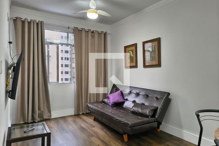 Sala de apartamento para alugar com 1 quarto, 68m² em Vila Tupi, Praia Grande