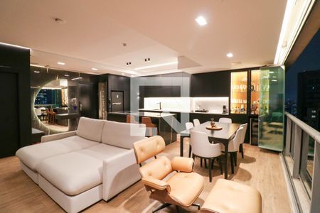 Sala / Cozinha de apartamento para alugar com 1 quarto, 75m² em Chácara Santo Antônio (zona Sul), São Paulo
