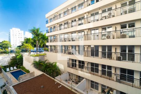 Vista da Sacada da Sala/Suite de apartamento à venda com 1 quarto, 40m² em Vila Fachini, São Paulo