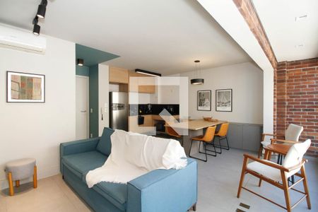 Sala e Cozinha de apartamento para alugar com 1 quarto, 82m² em Jardim Paulista, São Paulo