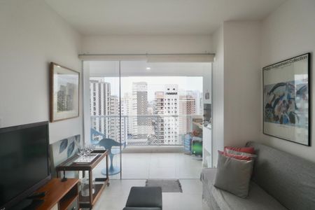 Sala de apartamento para alugar com 2 quartos, 61m² em Vila Alzira, Guarujá
