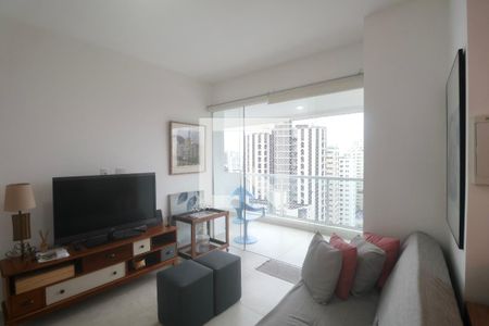Sala de apartamento para alugar com 2 quartos, 61m² em Vila Alzira, Guarujá