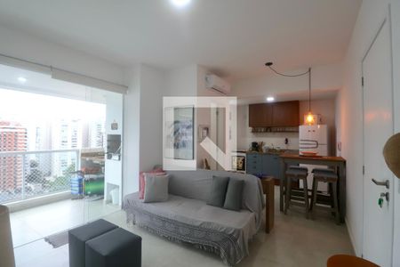 Sala de apartamento para alugar com 2 quartos, 61m² em Vila Alzira, Guarujá