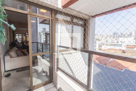 Varanda da Sala de apartamento à venda com 4 quartos, 140m² em Santo Antônio, Belo Horizonte