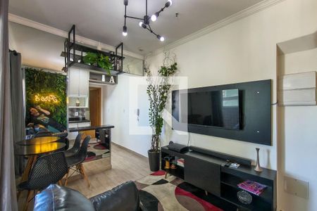 Sala de apartamento para alugar com 1 quarto, 44m² em Boqueirão, Praia Grande