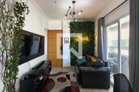 Sala de apartamento para alugar com 1 quarto, 44m² em Boqueirão, Praia Grande
