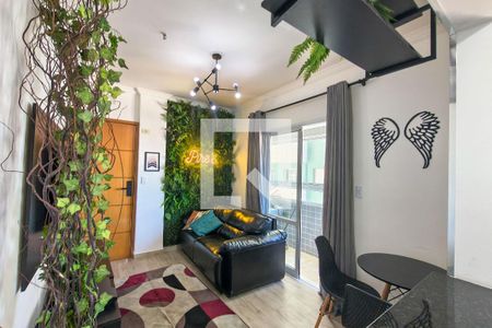 Sala de apartamento para alugar com 1 quarto, 44m² em Boqueirão, Praia Grande