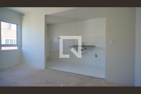 Sala e cozinha  de apartamento à venda com 2 quartos, 50m² em Parque Santa Fé, Porto Alegre