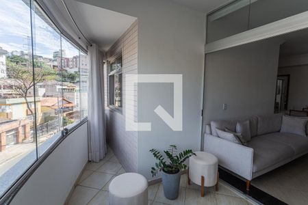 Varanda da Sala de apartamento à venda com 3 quartos, 82m² em Palmares, Belo Horizonte