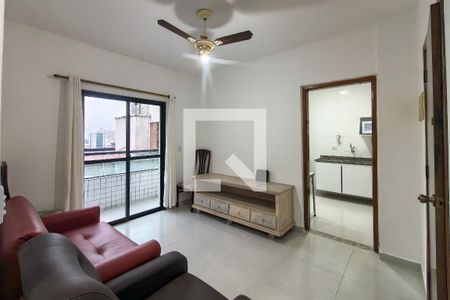 Sala de apartamento para alugar com 1 quarto, 62m² em Canto do Forte, Praia Grande