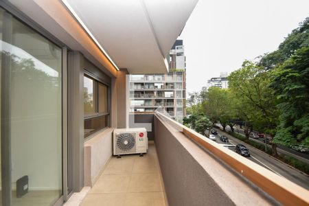 varanda Sala de apartamento para alugar com 2 quartos, 56m² em Jardim Paulista, São Paulo