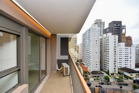 varanda Sala de apartamento para alugar com 1 quarto, 37m² em Jardim Paulista, São Paulo