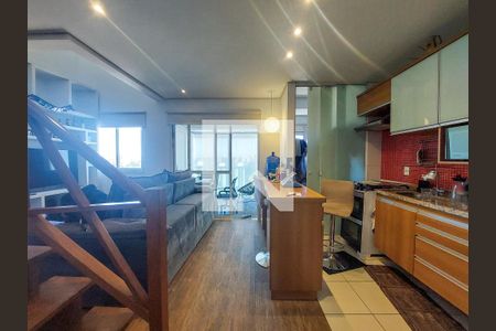 Sala de apartamento para alugar com 1 quarto, 59m² em Santo Amaro, São Paulo