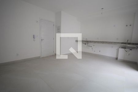 Sala, Cozinha e Área de Serviço de apartamento para alugar com 1 quarto, 50m² em Parque das Nações, Santo André