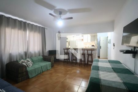 Sala de apartamento para alugar com 1 quarto, 47m² em Jardim Tres Marias, Guarujá