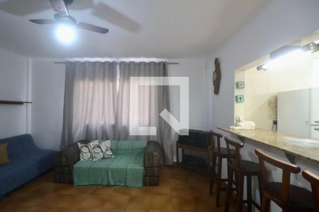 Sala de apartamento para alugar com 1 quarto, 47m² em Jardim Tres Marias, Guarujá
