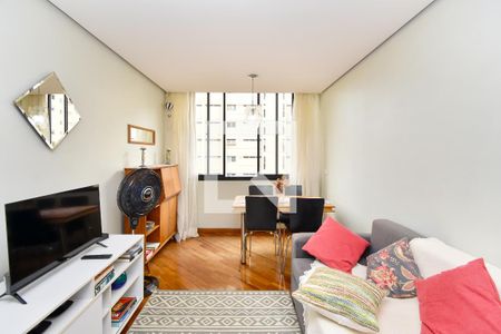 Sala de estar de apartamento para alugar com 1 quarto, 45m² em Vila Madalena, São Paulo