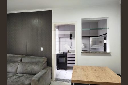 Sala com cozinha americana de apartamento para alugar com 1 quarto, 45m² em Tatuapé, São Paulo