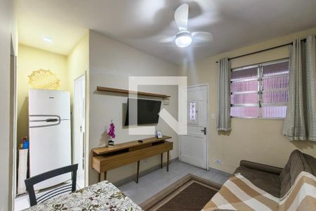 Sala de apartamento para alugar com 1 quarto, 39m² em Boqueirão, Praia Grande
