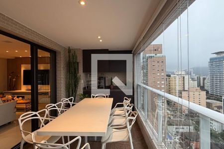 Varanda da Sala e Suíte 1 de apartamento para alugar com 3 quartos, 148m² em Gonzaga, Santos