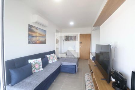 Sala de apartamento para alugar com 1 quarto, 56m² em Balneario Cidade Atlantica, Guarujá