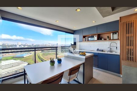 Varanda da Sala/Cozinha de apartamento para alugar com 1 quarto, 62m² em Vila Leopoldina, São Paulo